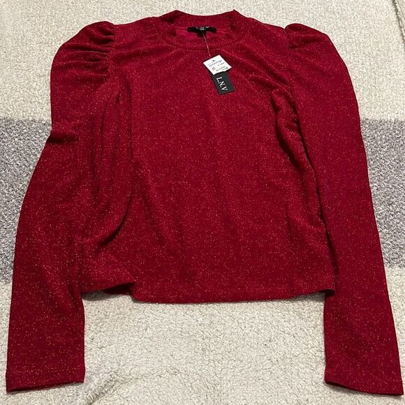 NWT- L.N.V. - XL. Red Metallic Top - Picture 1 of 8